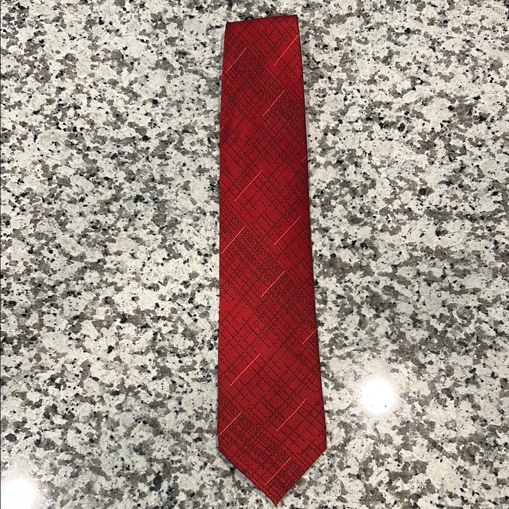 Vito Rofolo Red Geometric Pattern Tie